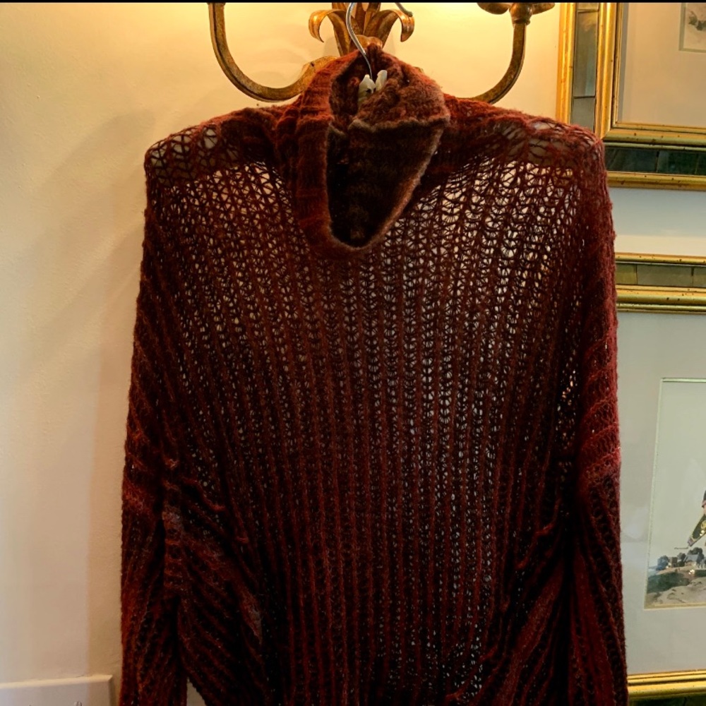 Red turtleneck sweater